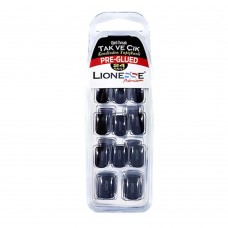 Lionesse Pre-Glued Takma Tırnak Siyah 4418